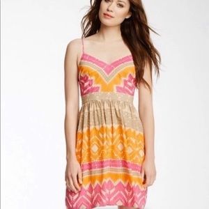 Trina Turk Gypsum Silk Cactus Flower Summer Festival Sun Dress 6